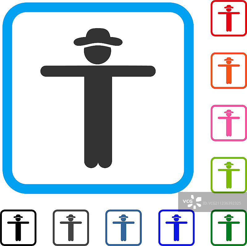 稻草人绅士相框图标图片素材