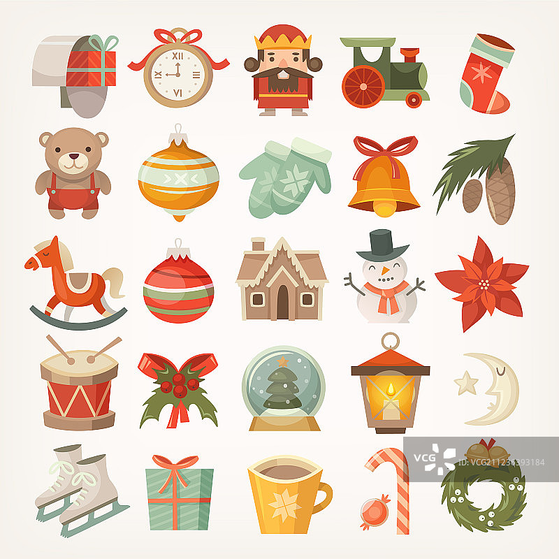 圣诞节贴纸和图标图片素材