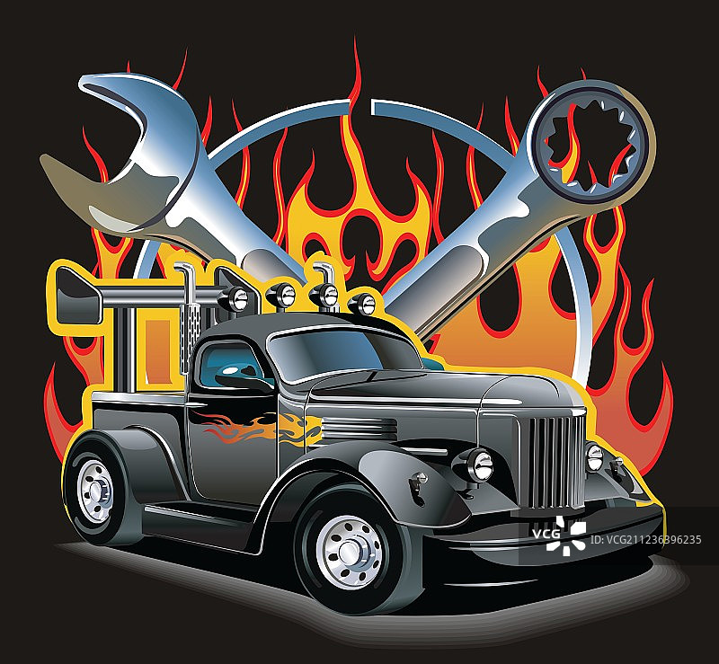 复古改装车图片素材