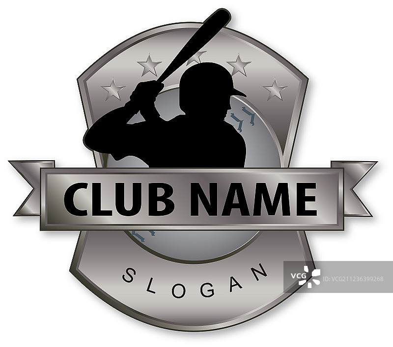 金属盾牌棒球标志图片素材