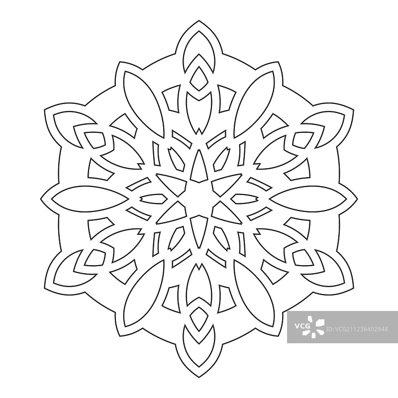 白色背景上的华丽装饰雪花图片素材