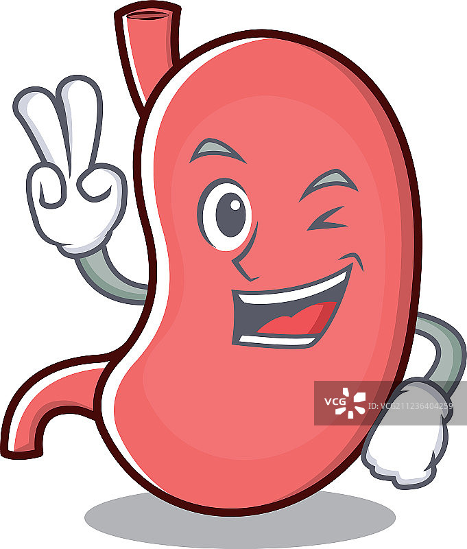 两指卡通胃部角色图片素材