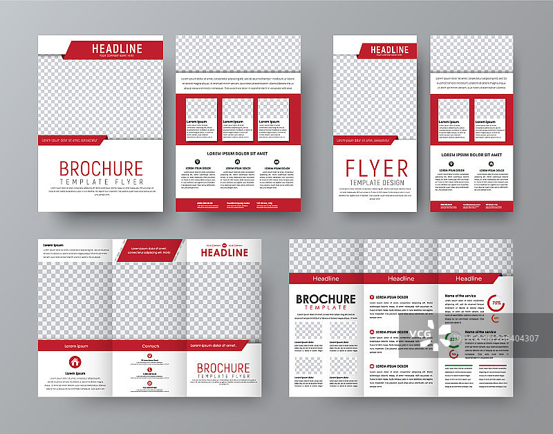 A4正反面折叠宣传册设计图片素材