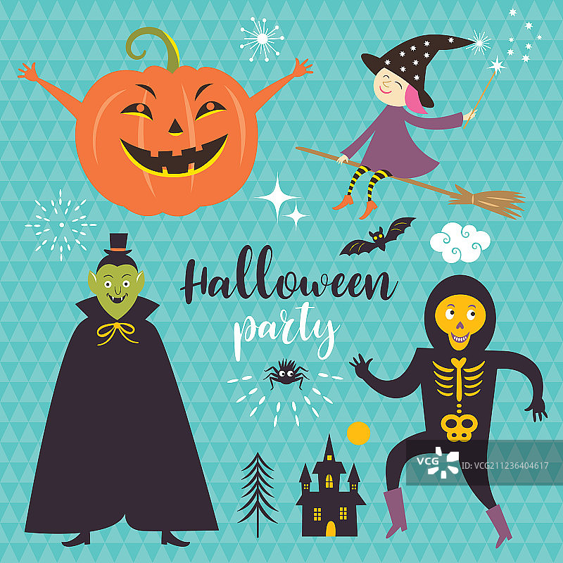 万圣节设计元素套装图片素材