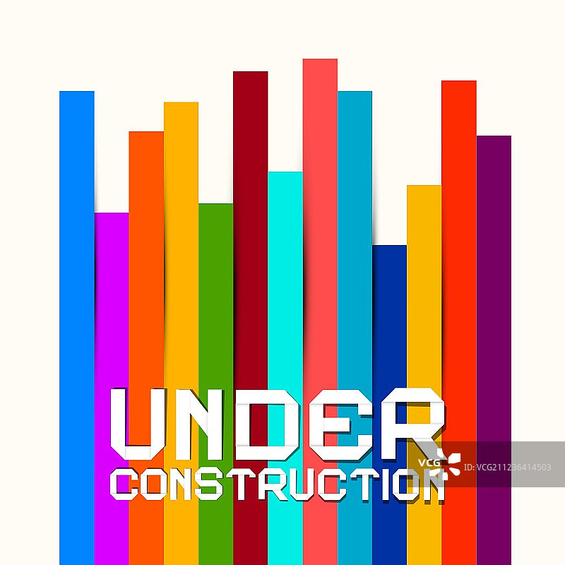 施工标志和彩色纸张图片素材