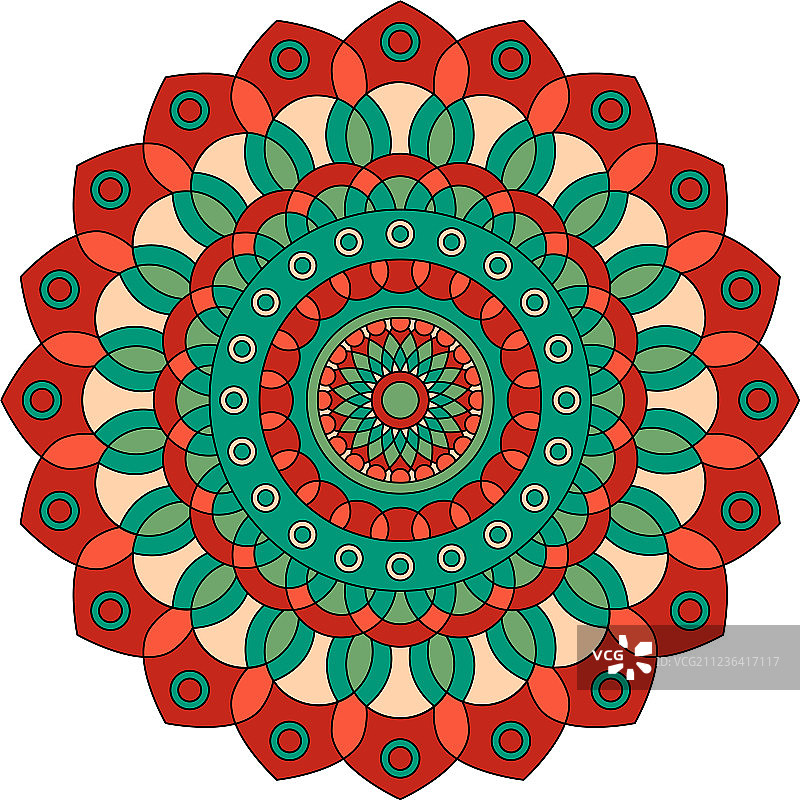 彩色花卉曼陀罗图片素材