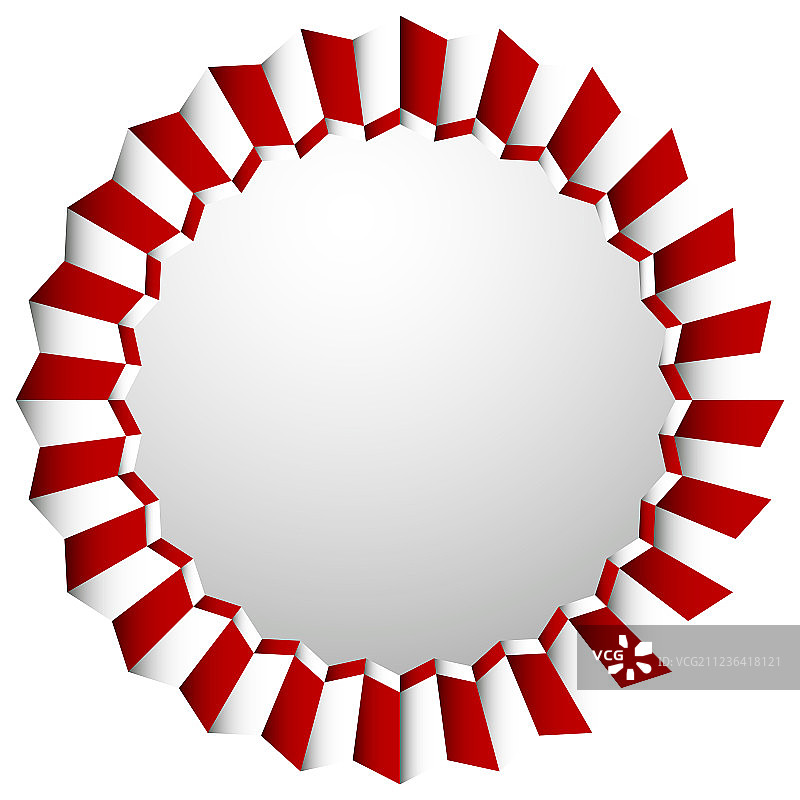 白色背景的锯齿形花结徽章图片素材