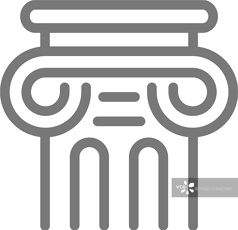 简约古代柱线条图标符号图片素材