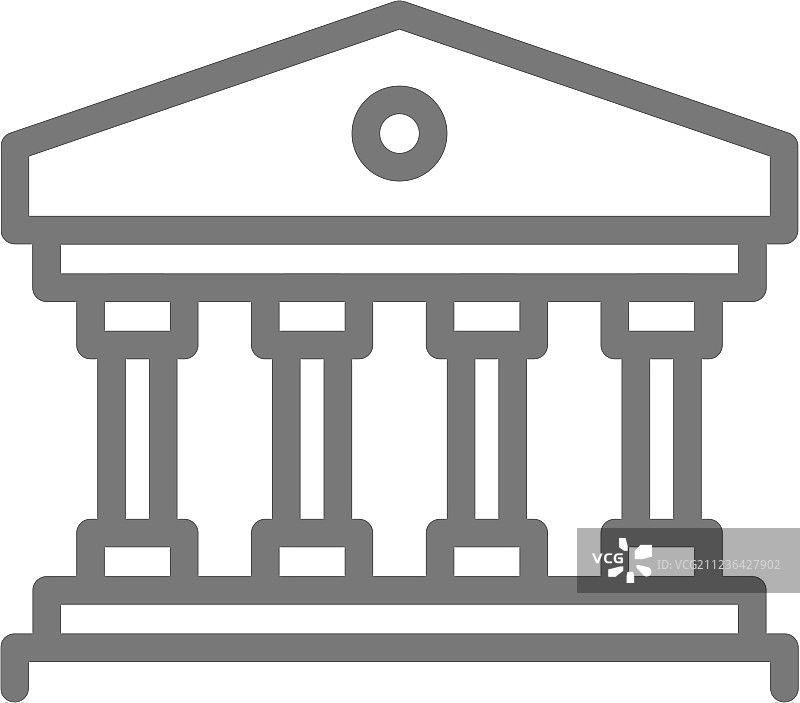 带柱子的建筑物线条图标图片素材