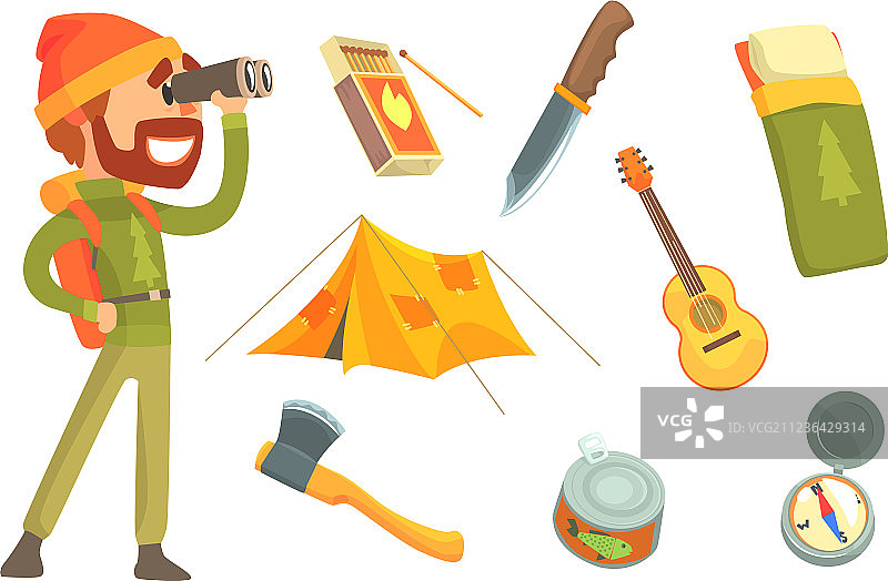 背着旅行背包向外看的男人图片素材