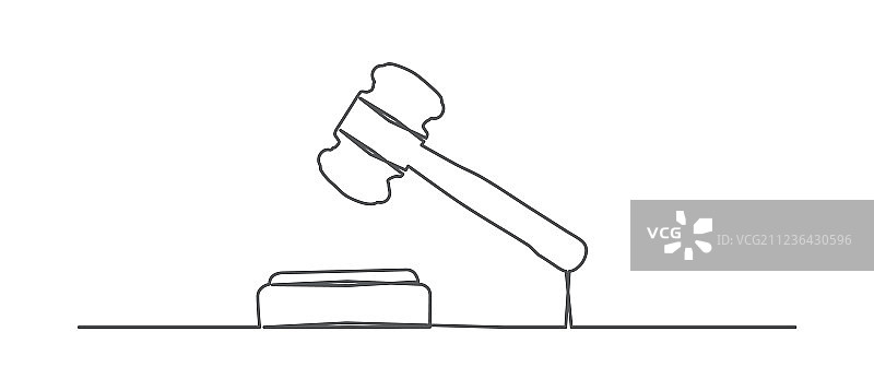 法槌单线画图片素材