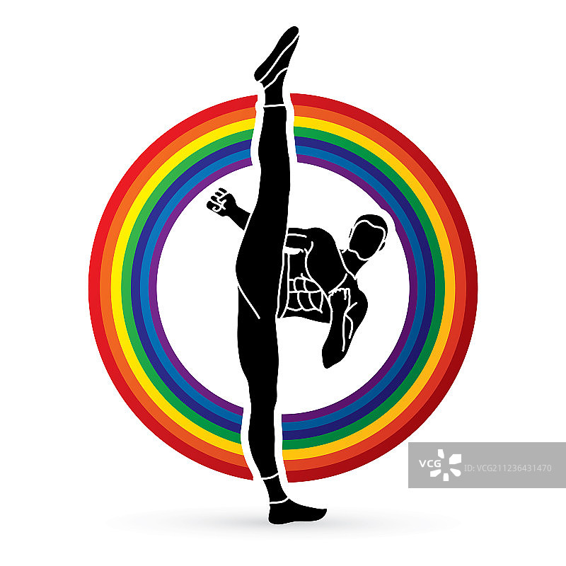 功夫空手道高踢腿正面图片素材