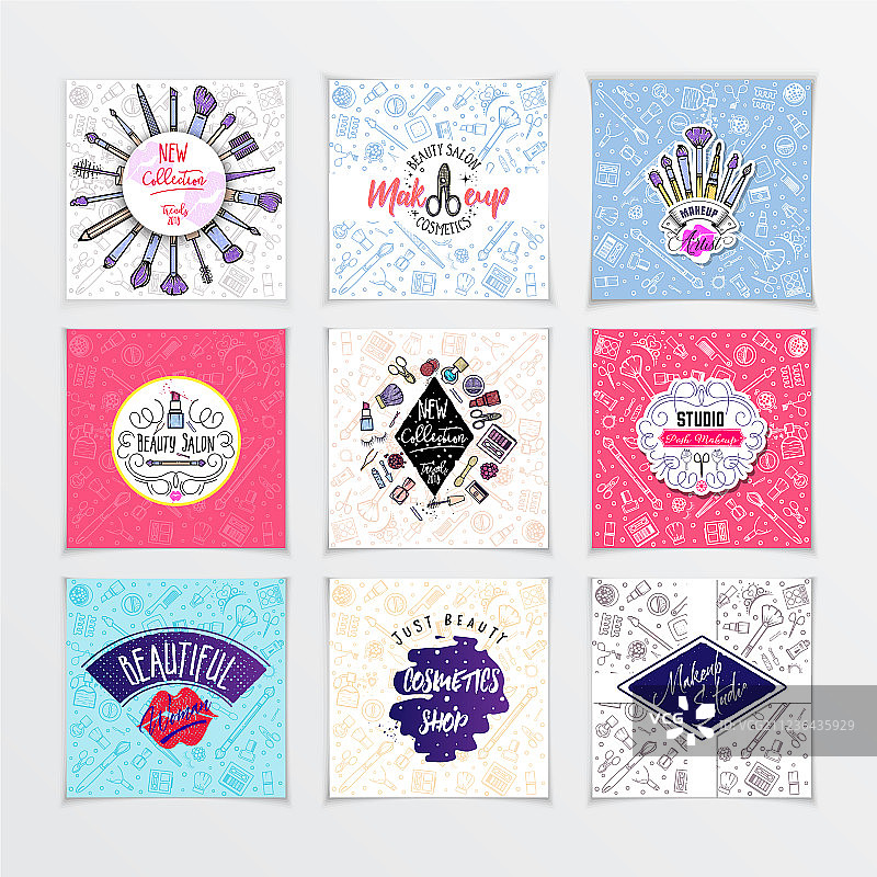 化妆品套装Logo社交网络模板图片素材