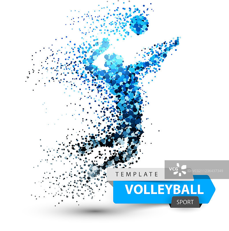 白色背景上的排球点图片素材