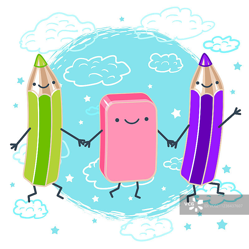 手持彩色铅笔图片素材