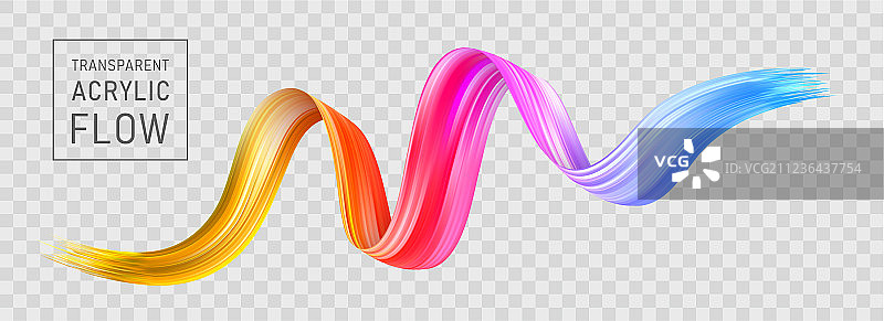 透明笔触波浪彩色流动海报图片素材