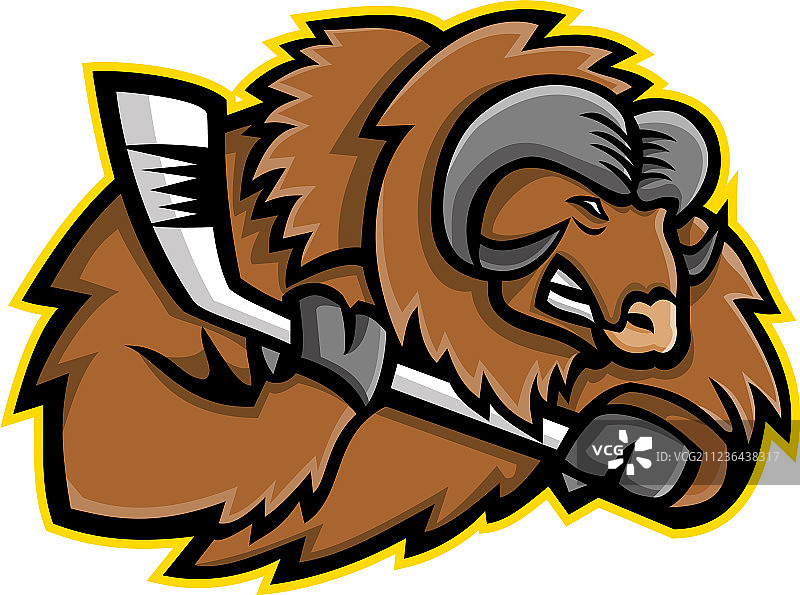 麝牛冰球吉祥物图片素材