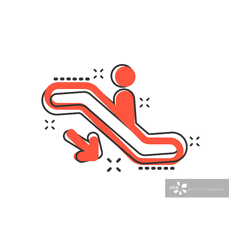 卡通风格的自动扶梯图标图片素材