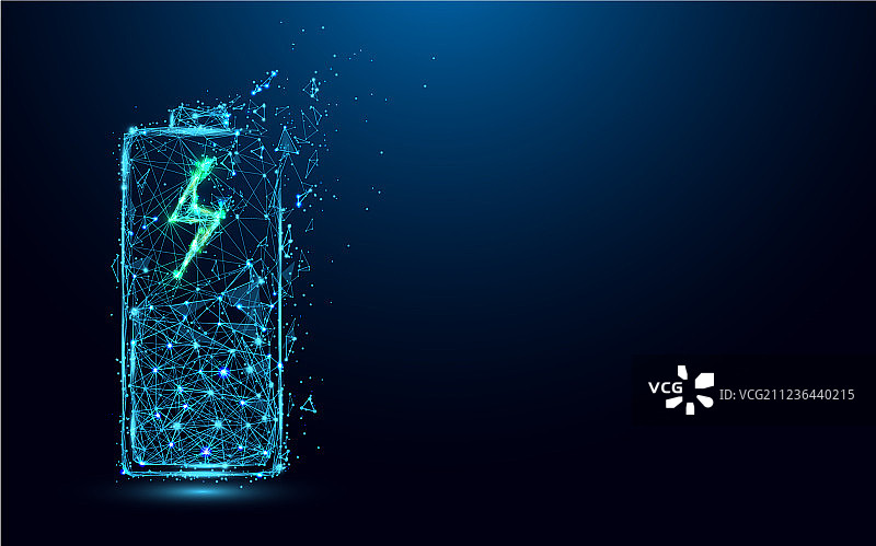 线条构成的抽象电池充电图标图片素材