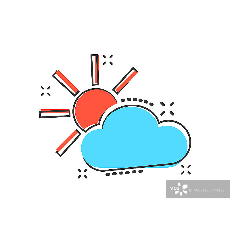 漫画风格的天气预报太阳图标图片素材