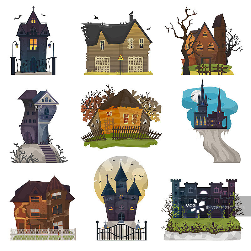 黑暗恐怖的幽灵鬼屋城堡图片素材