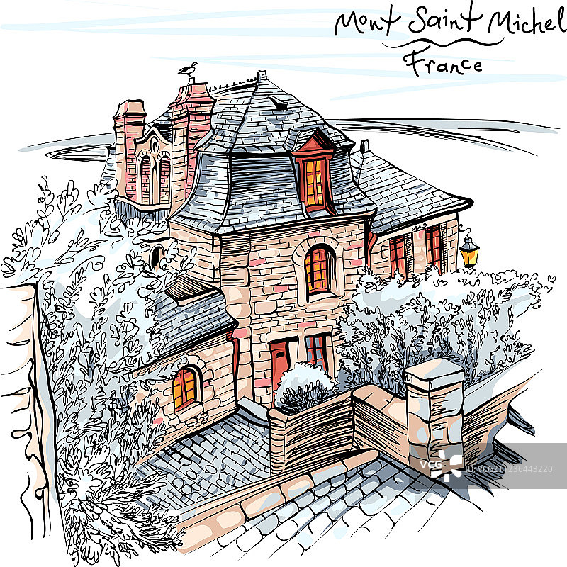 法国布列塔尼圣米歇尔山图片素材