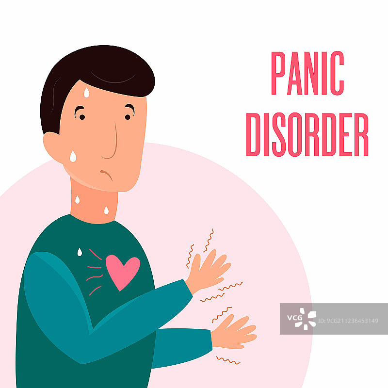 男子惊恐发作，健康问题图片素材