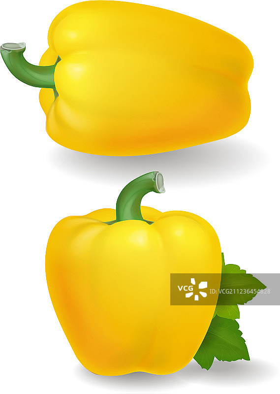 逼真的黄色甜椒图片素材