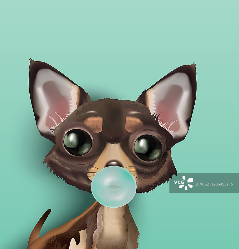 吹泡泡糖的狗图片素材