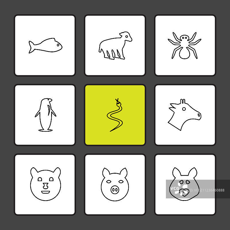 宠物动物野生鸟类昆虫eps图标集图片素材