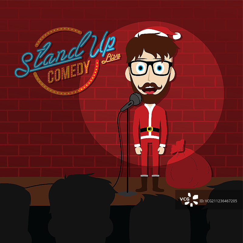 单口喜剧圣诞老人图片素材