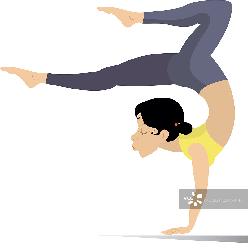 体态轻盈的年轻女人做运动或瑜伽图片素材
