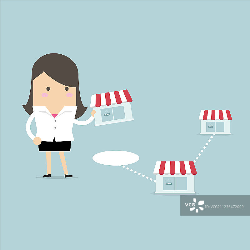 手持特许经营概念的女商人图片素材