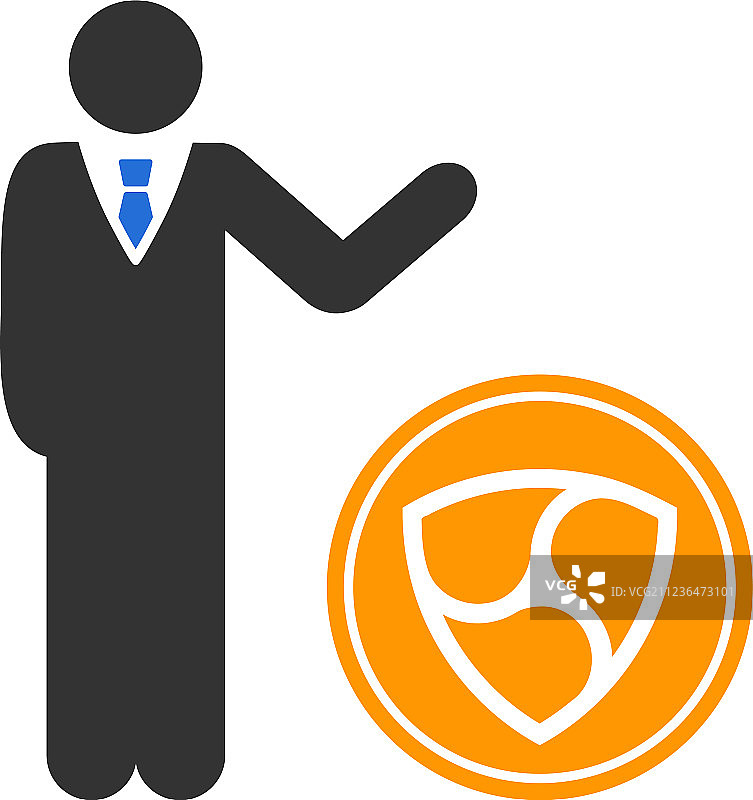 商人展示NEM币扁平图标图片素材