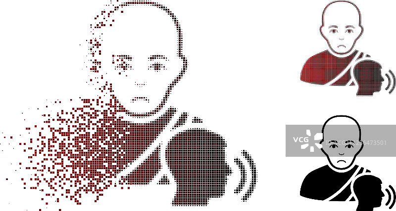 悲伤的像素半色调佛教忏悔图片素材