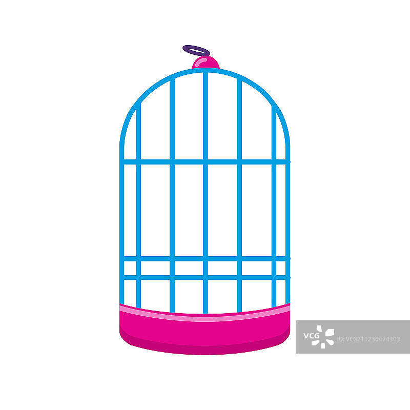 扁平风格圆柱鸟笼图标图片素材
