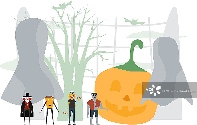 10月31日万圣节极简场景图片素材