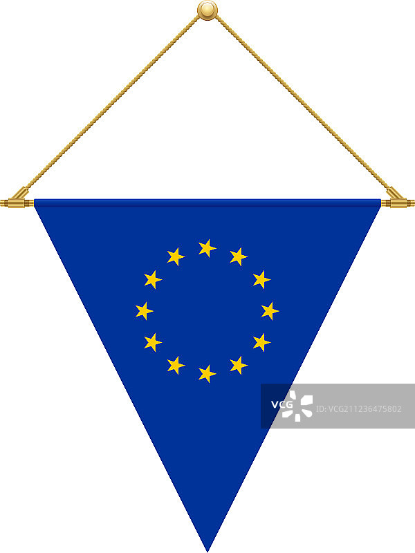 欧盟三角形悬挂旗帜图片素材