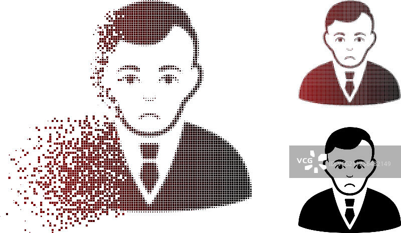 悲伤的像素半色调管理图标图片素材