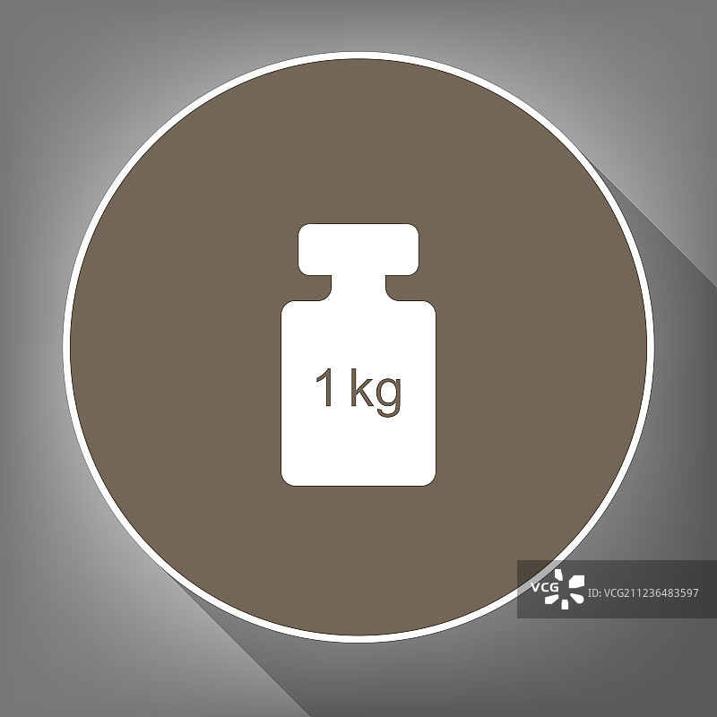 棕色背景上的白色体重简易图标图片素材