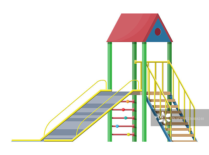 带梯子和屋顶的儿童滑梯图片素材