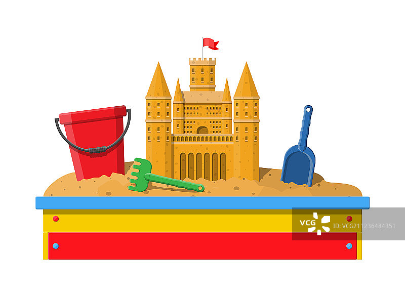 儿童游戏用木制沙箱图片素材