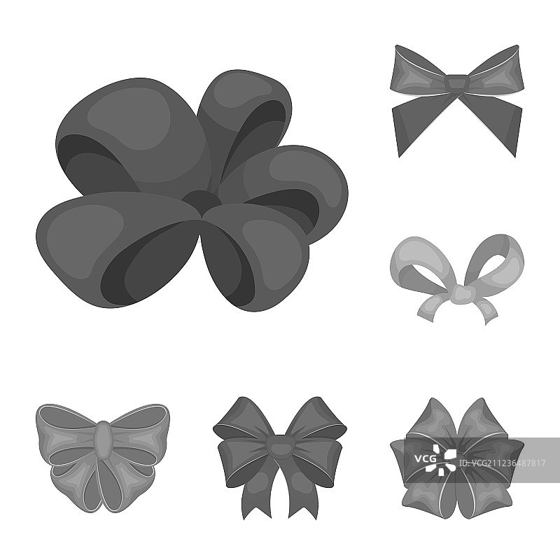 单色蝴蝶结图标合集图片素材