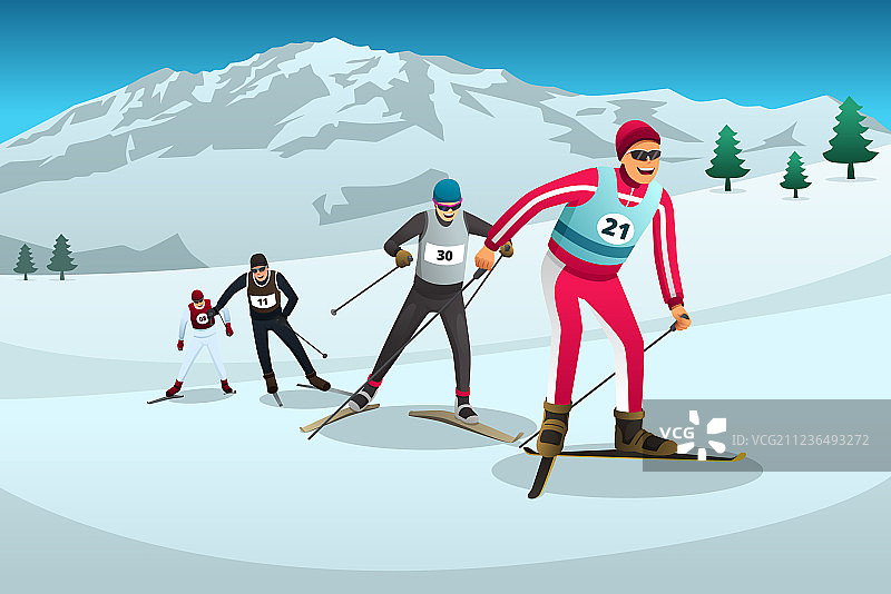 越野滑雪比赛图片素材
