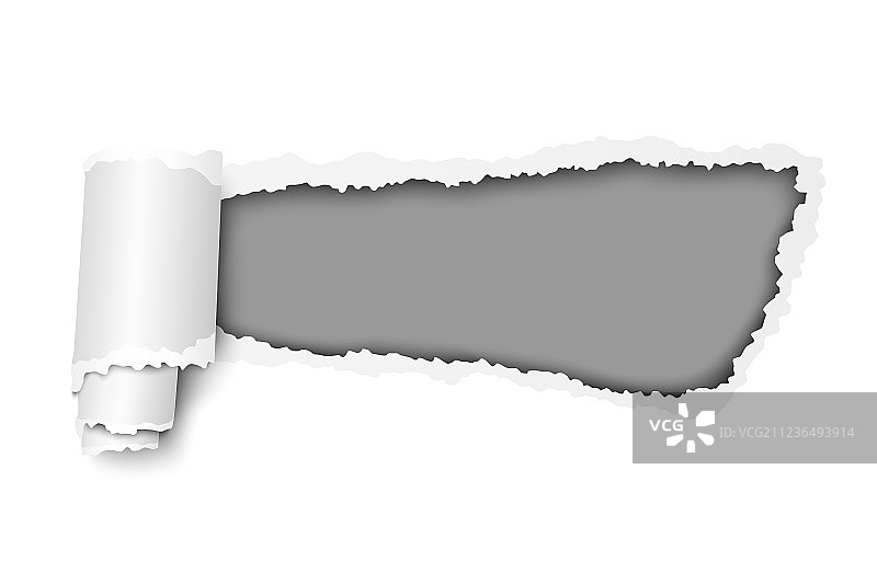 白纸上的撕裂孔洞图片素材