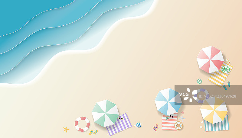 夏季背景纸艺风格图片素材