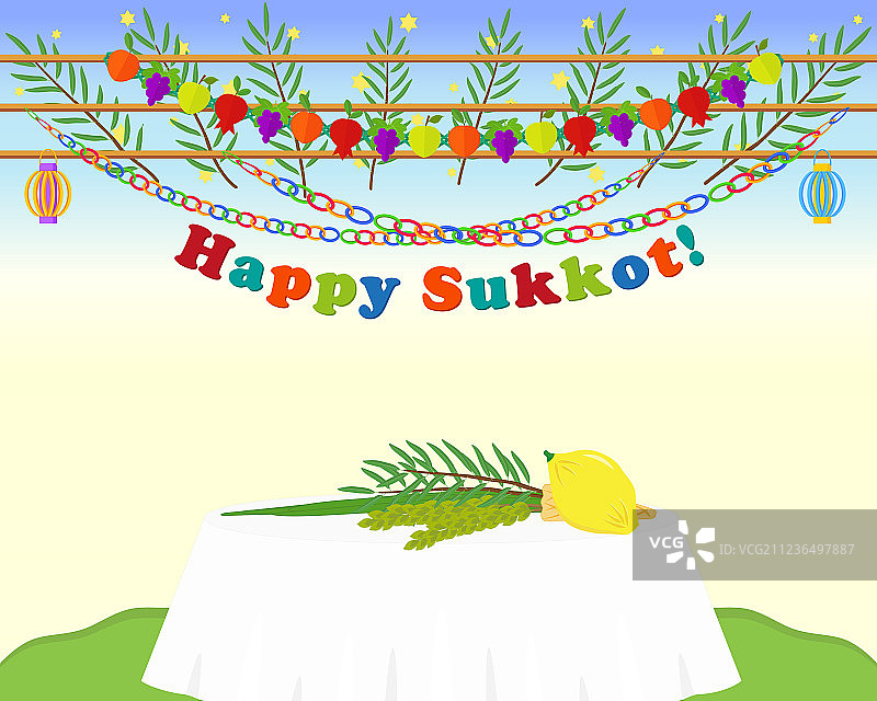 犹太教住棚节四种植物图片素材