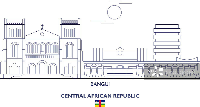 班吉城市天际线图片素材