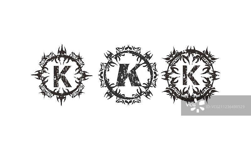 粗糙的字母K模板图片素材