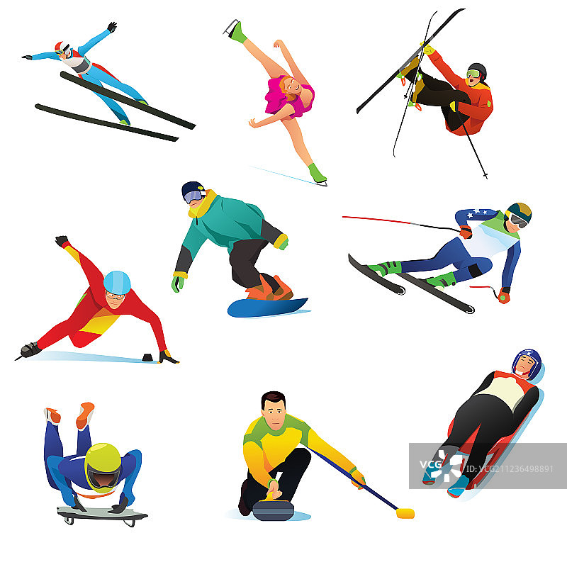 冬季运动剪贴画图标图片素材